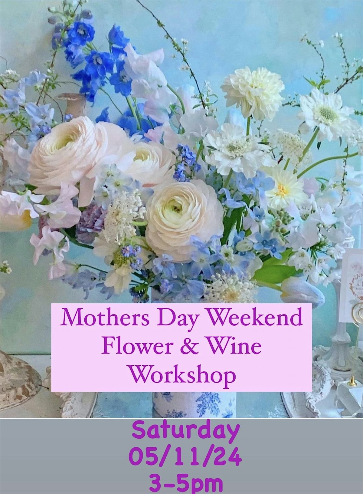 European Flower Workshop! Glass of wine and appetizers included.