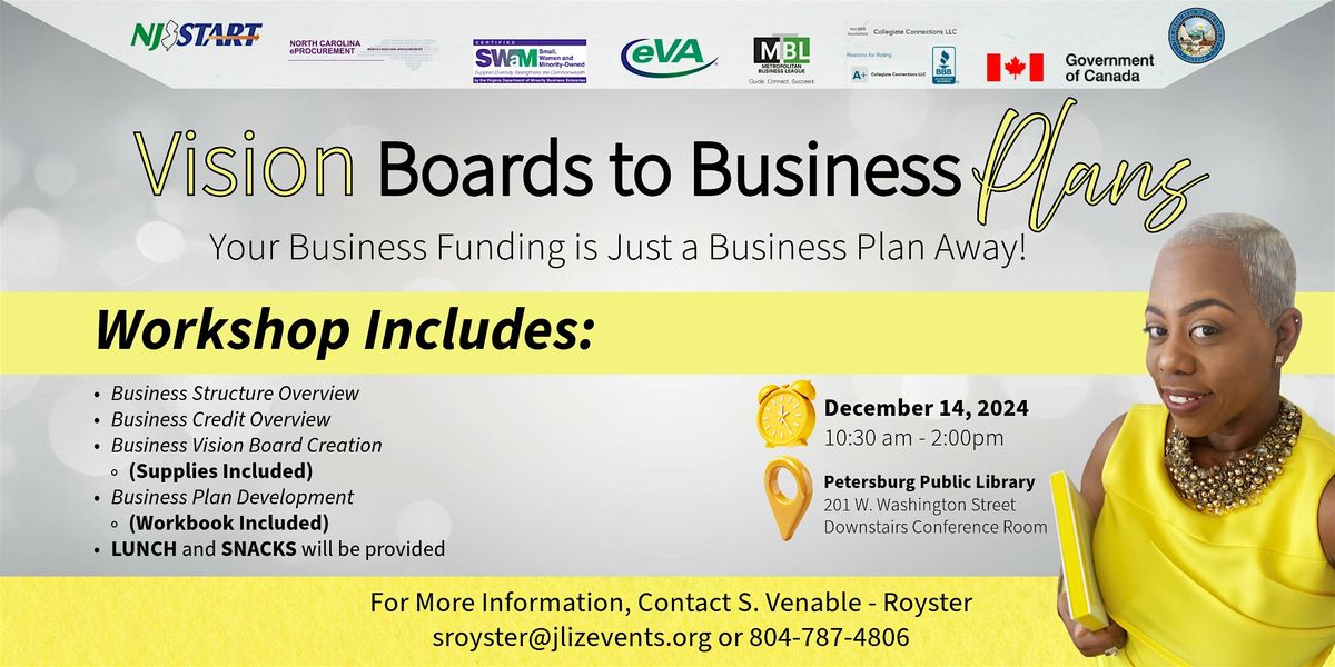 From Vision Board Dreams to Business Plan Realities Workshop