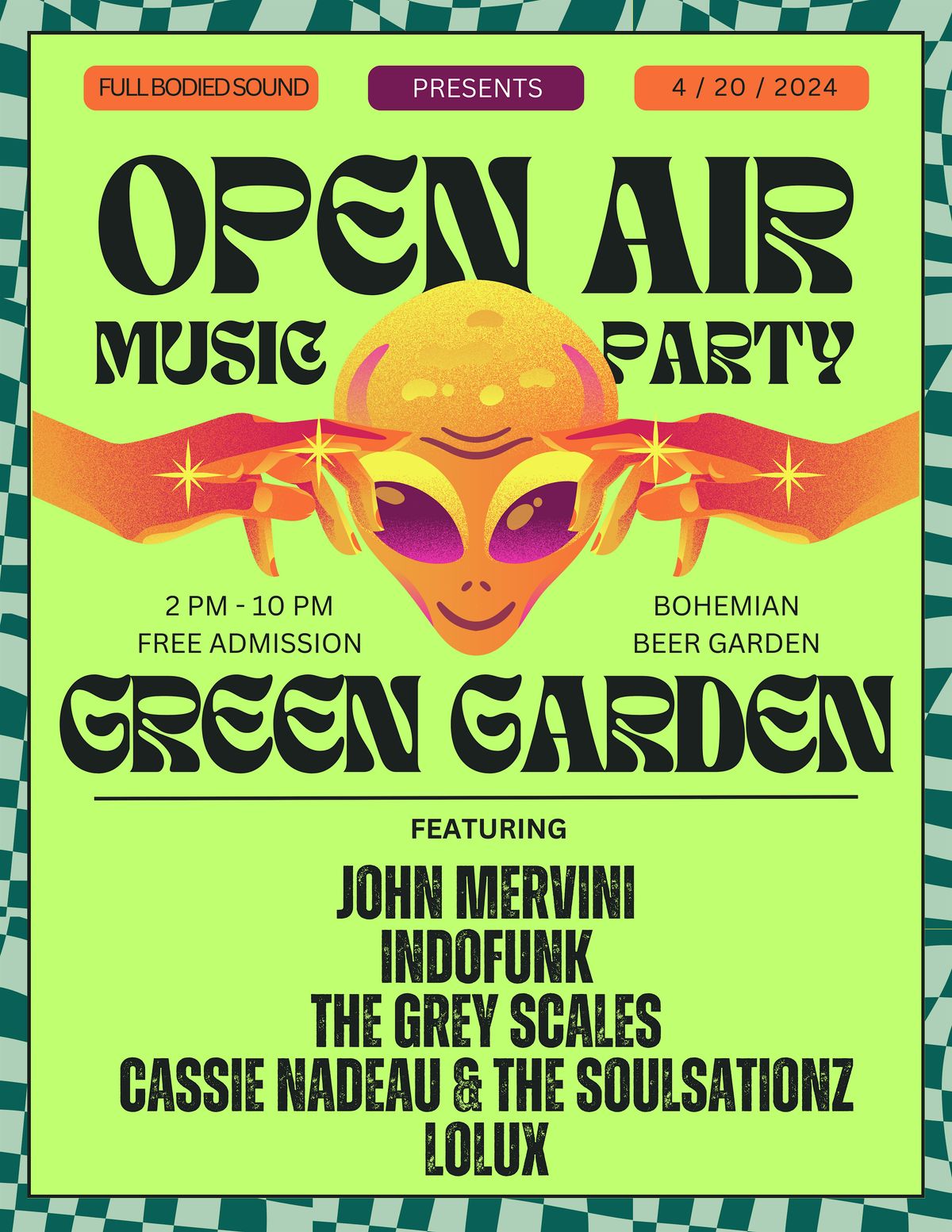 4\/20 GREEN GARDEN PARTY - FREE OUTDOOR LIVE MUSIC FESTIVAL