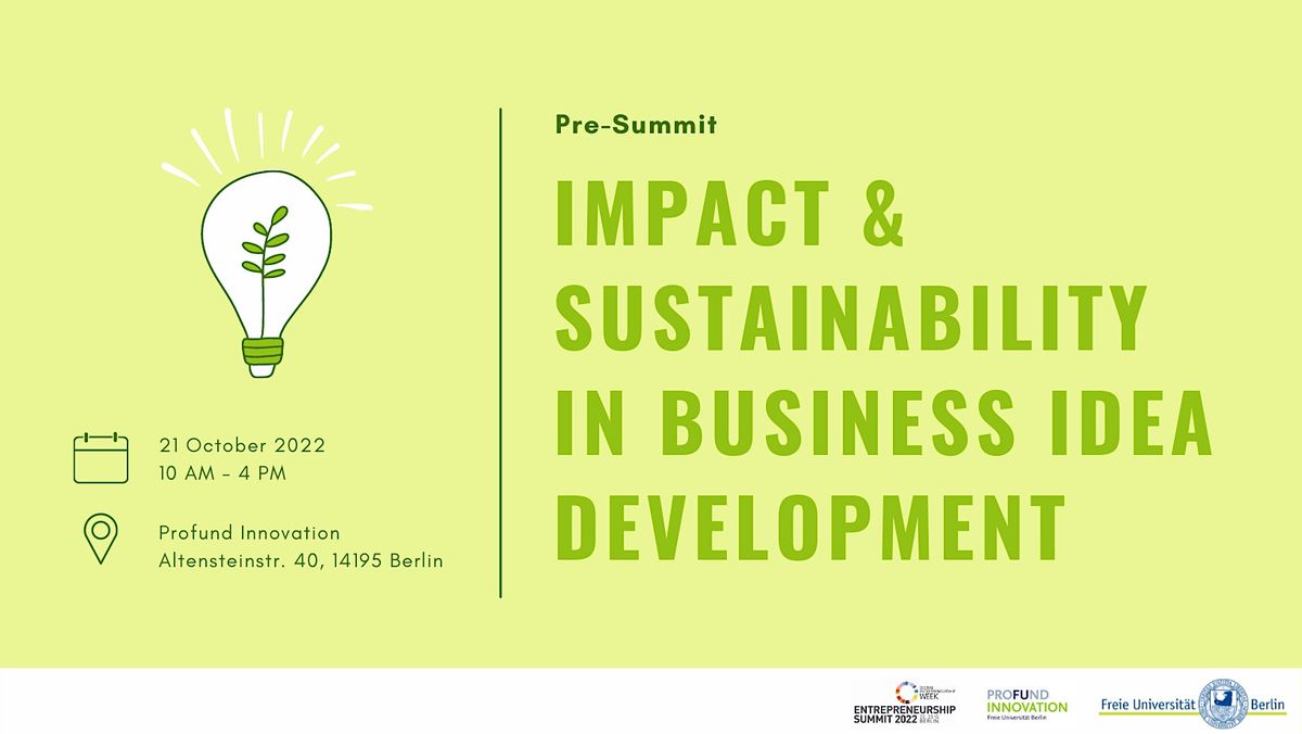 Pre-Summit: Impact & Sustainability in Business Idea Development