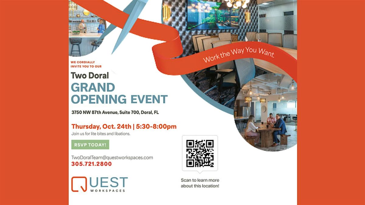 Join Us for the Grand Opening of Quest Workspace at Two Doral!