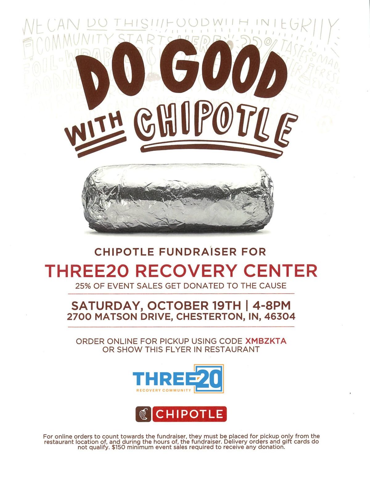 Chipotle Fundraiser - Three20 Recovery