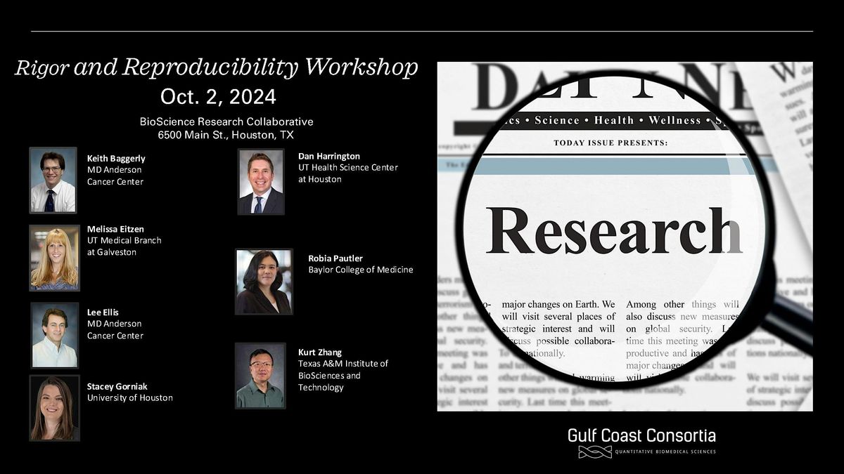 Rigor and Reproducibility Workshop, Oct. 2, 2024