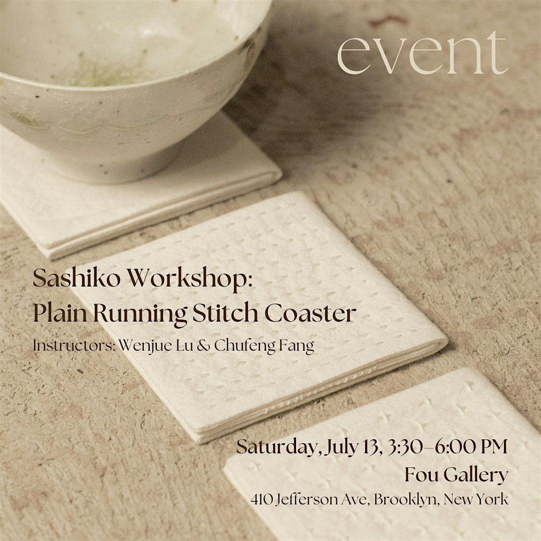 Sashiko Workshop: Plain Running Stitch Coaster