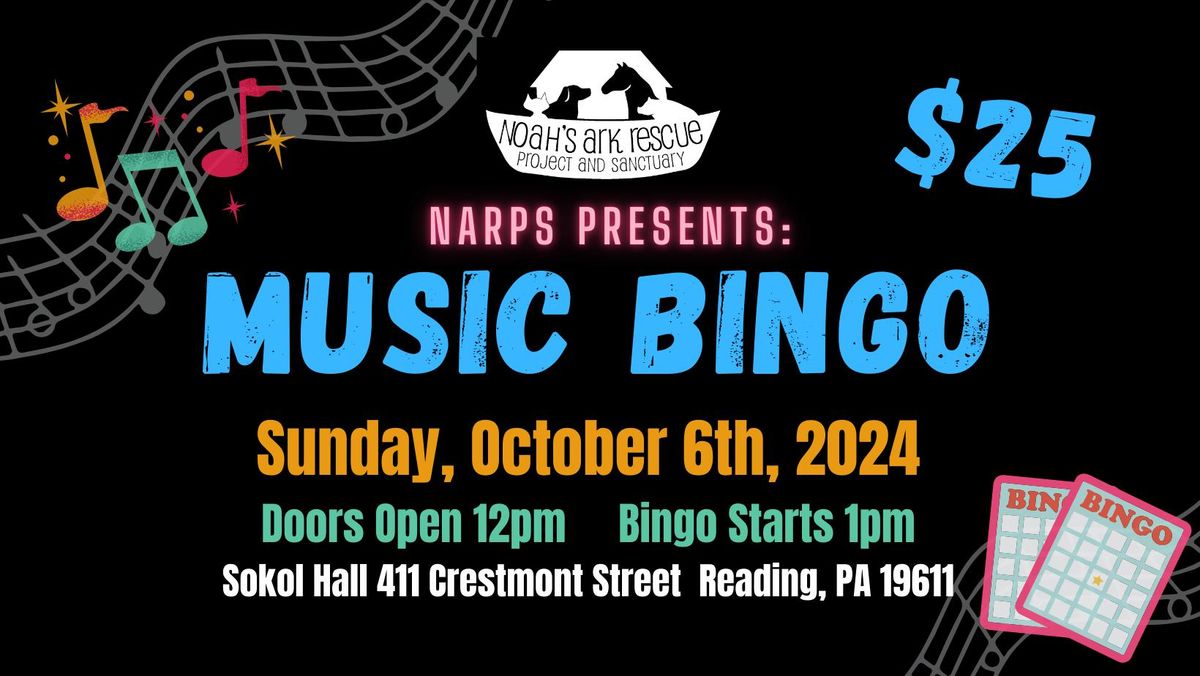 NARPS Music Bingo 2024