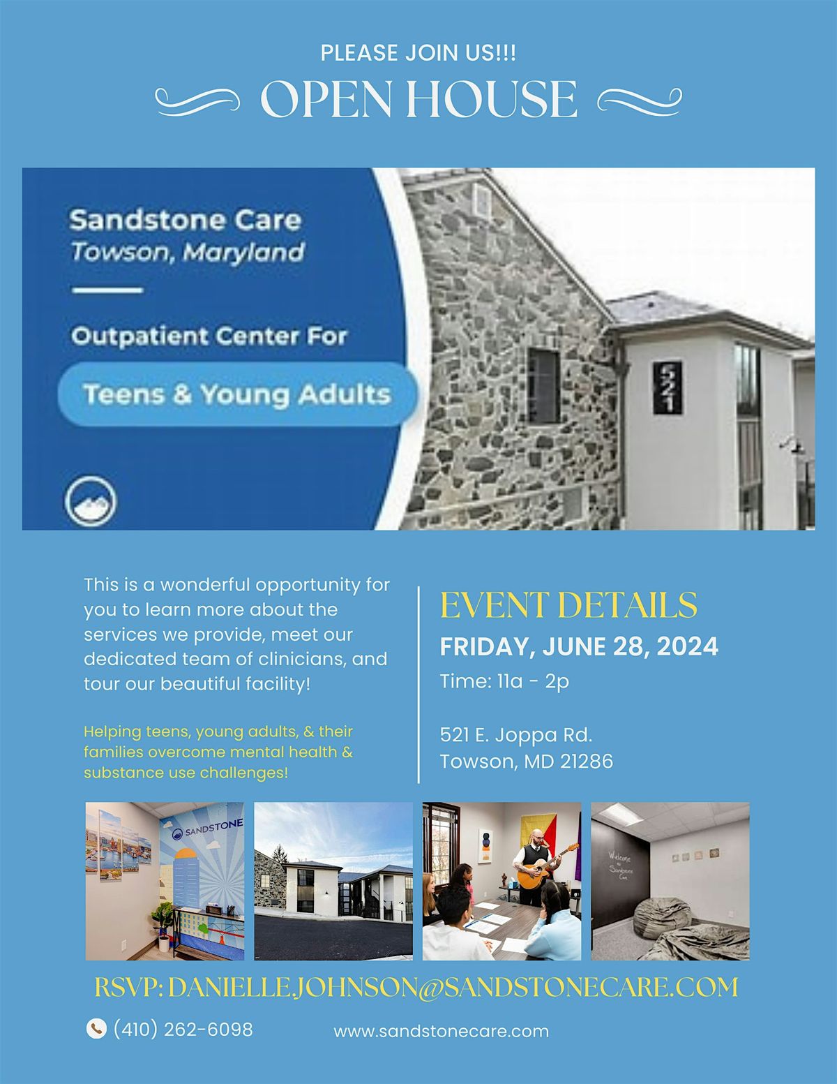 Sandstone Care- Towson Outpatient Cente- OPEN HOUSE - Friday, June 28, 2024