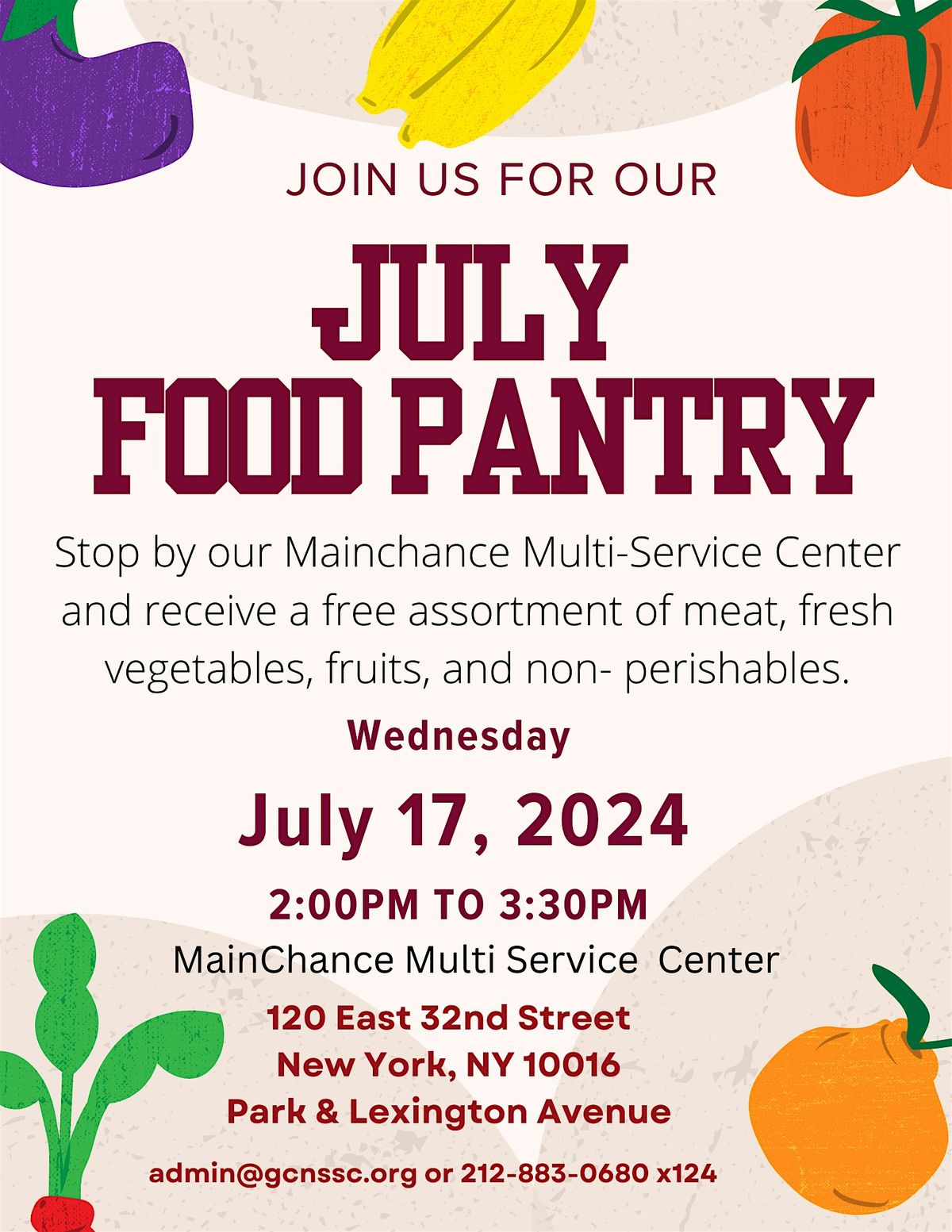 July Monthly Food Pantry