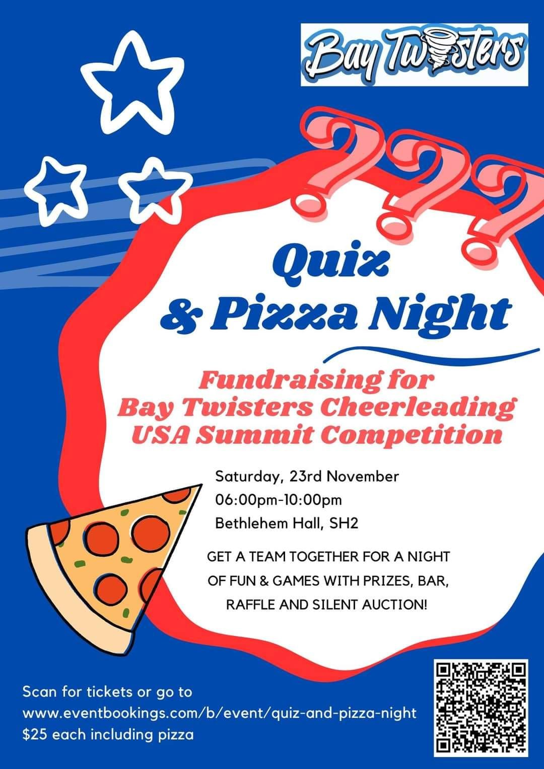 FUN Quiz Night, Pizza & Raffle $25 Fund Raiser (let's get some teams) 23 November 6pm Bethlehem Hall