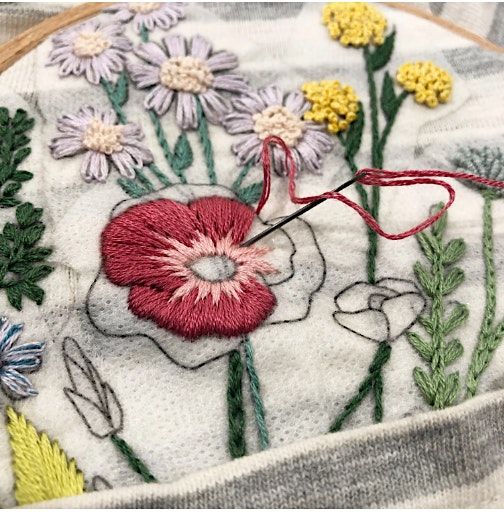 Embroider Flowers on Your Pockets