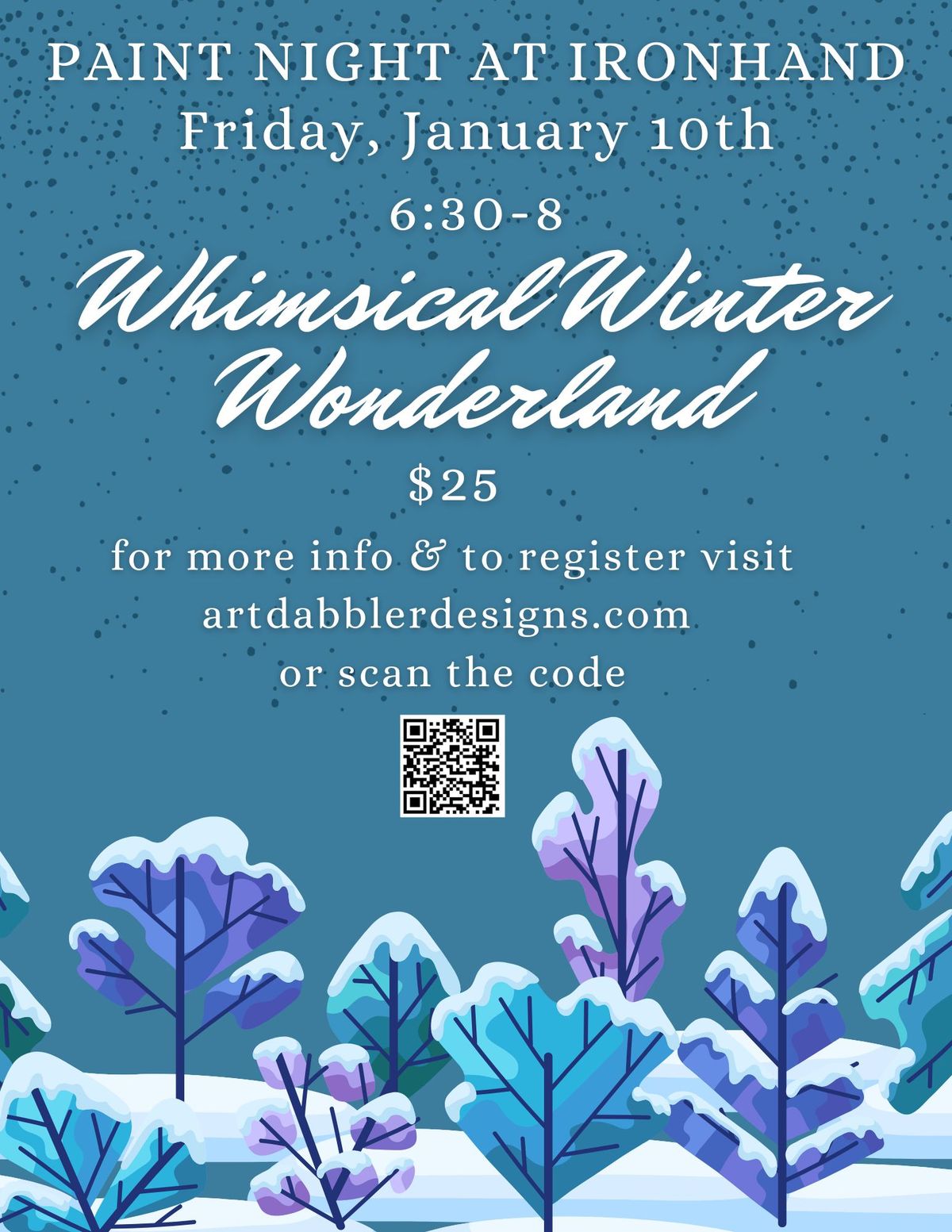 Whimsical Winter Wonderland Paint Night at Ironhand!