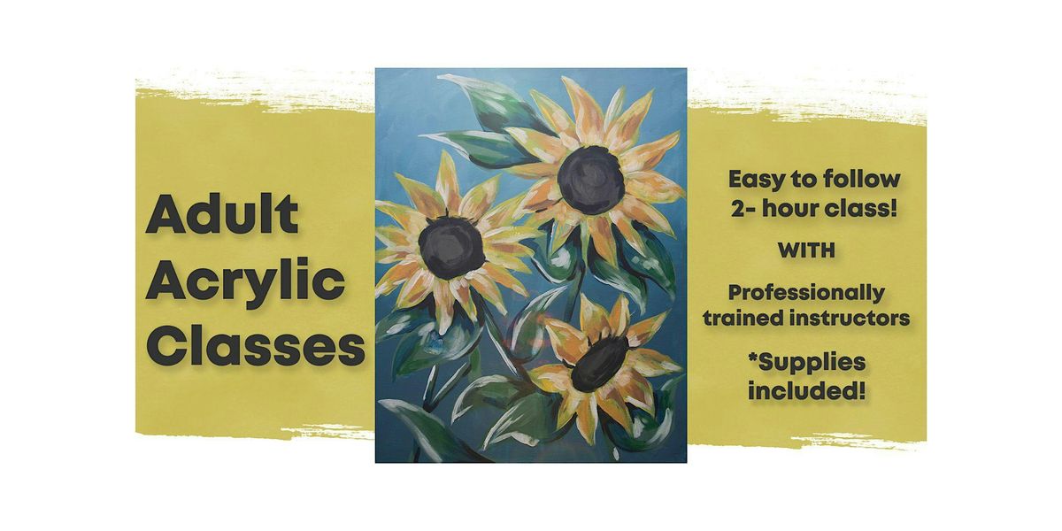 Sparkling Sunflowers Acrylic Painting Class