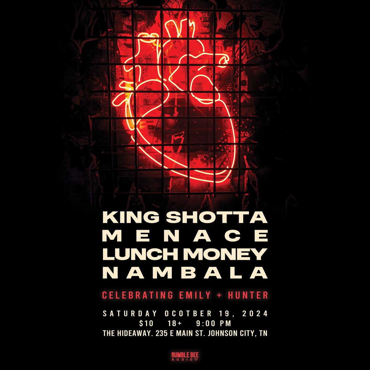 King Shotta, Menace, Lunch Money, Nambala at the Hideaway \/ Celebrating Emily + Hunter