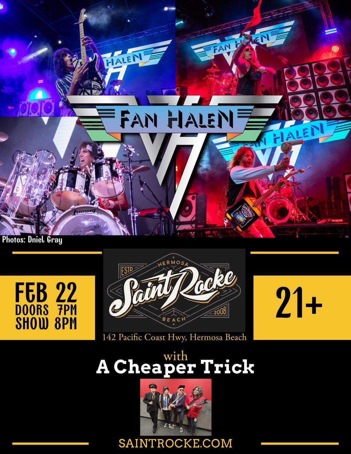 FAN HALEN at SAINT ROCKE Hermosa Bach SAT., FEB 22nd 8PM