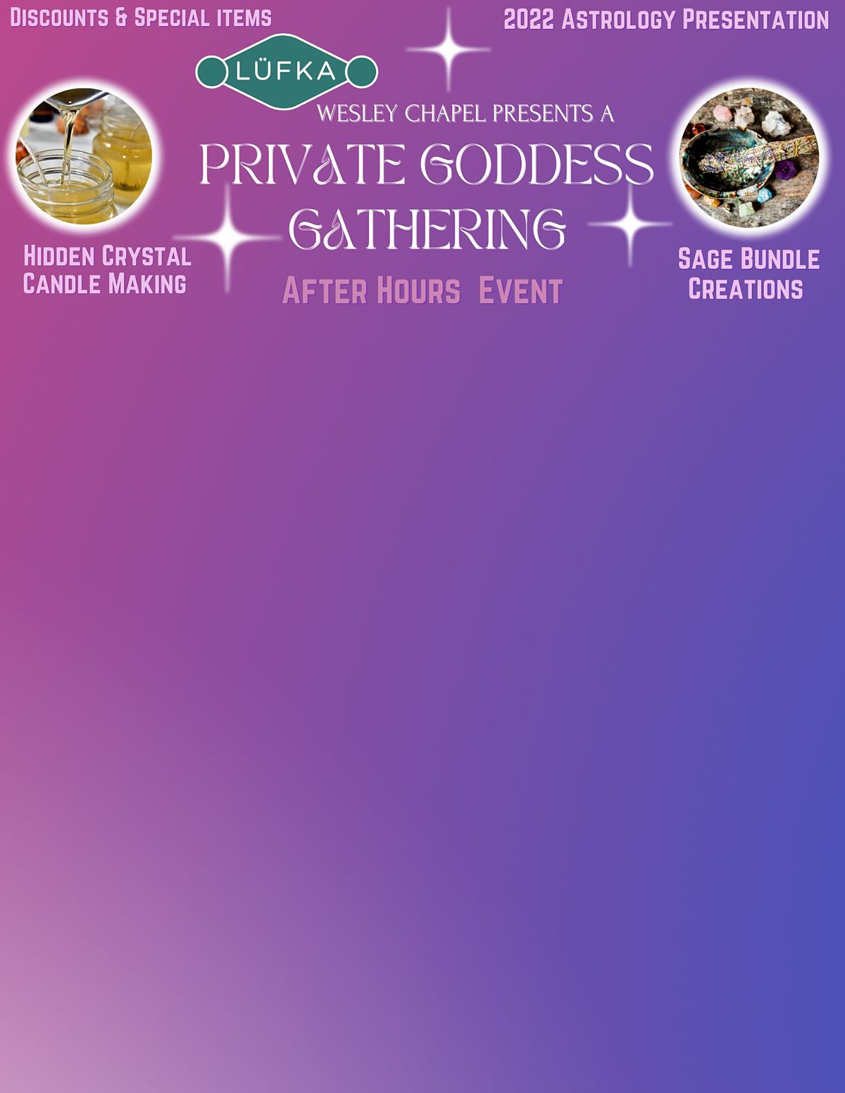 Private Goddess Gathering and After Hours Shopping Event