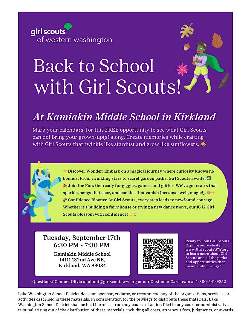 Back to School with Girl Scouts in Kirkland!
