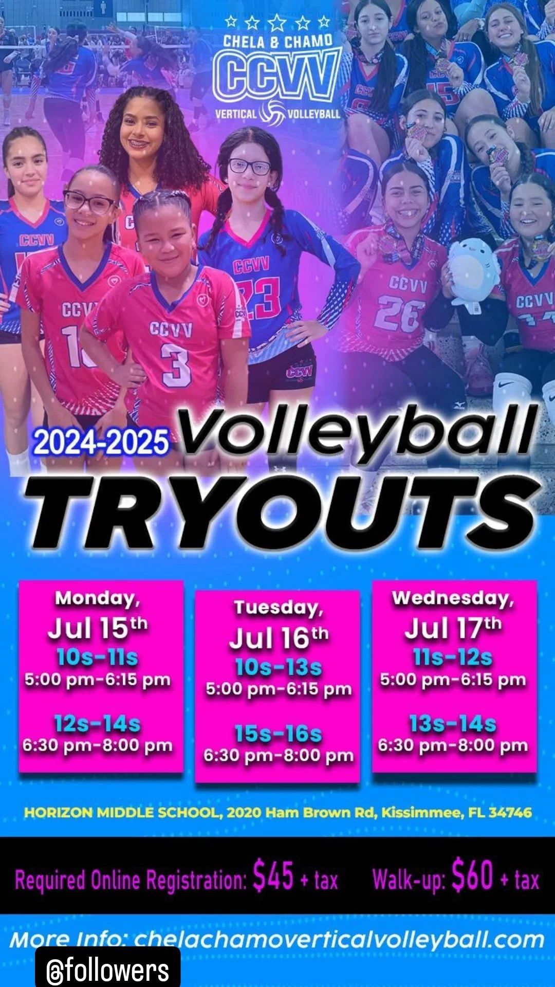 20242025 TRYOUTS ?, Chela & Chamo Vertical Volleyball, Kissimmee, 2