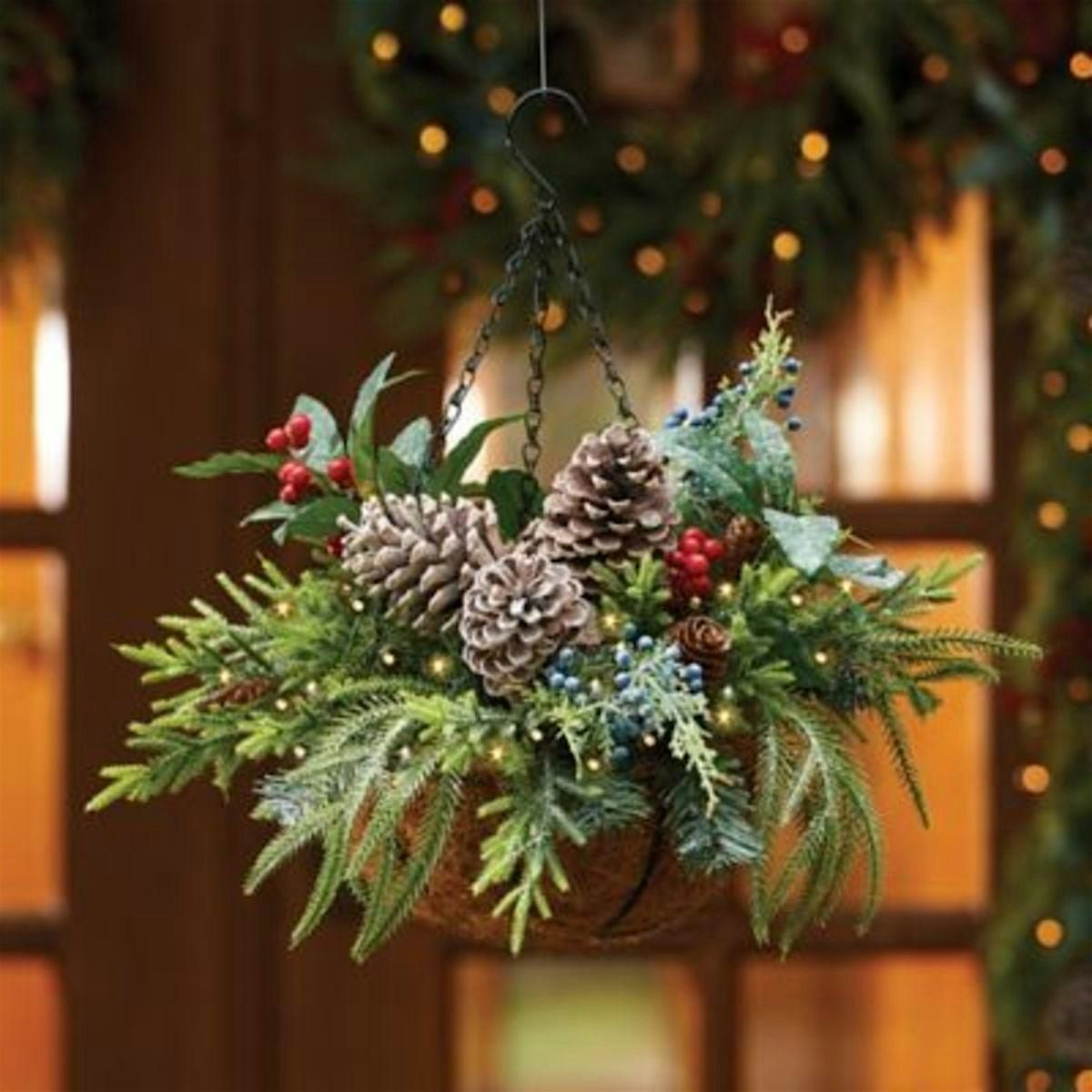 How to Make a Holiday Hanging Basket