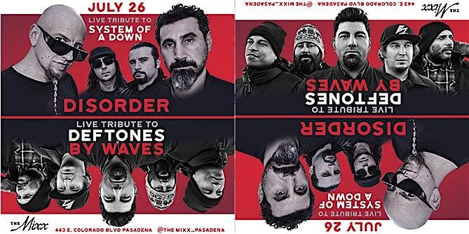 Live Tributes to DEFTONES &  SYSTEM OF A DOWN