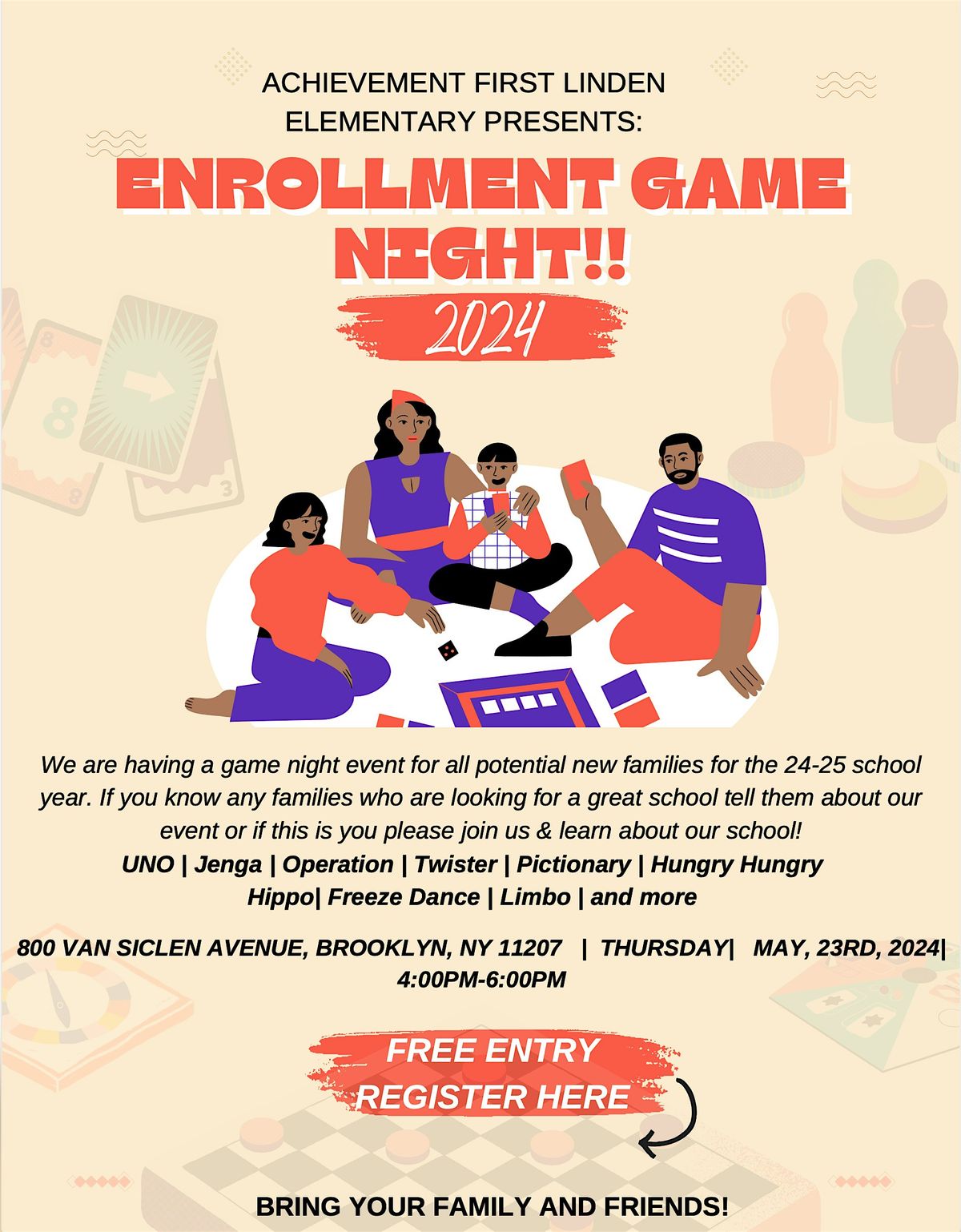 Achievement First Linden Elementary: Enrollment Game Night!