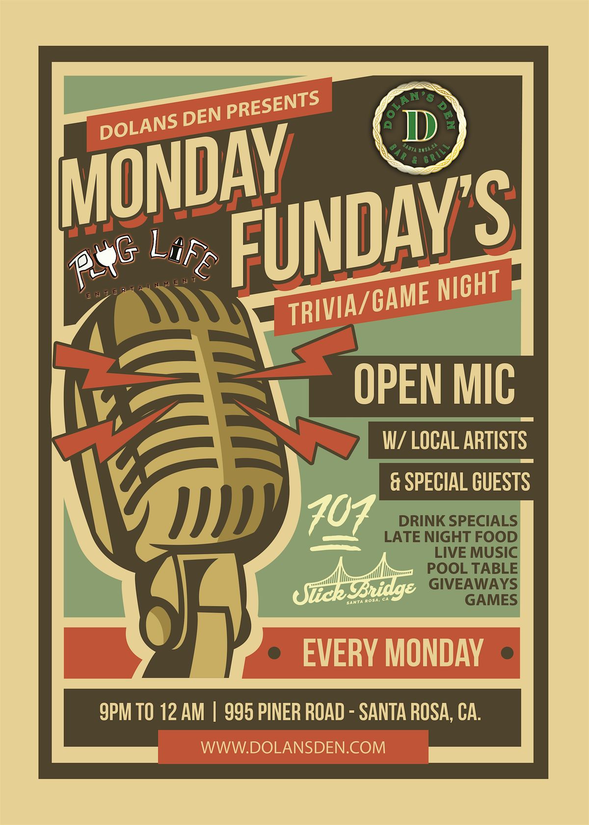 MONDAY FUNDAY OPEN MIC AT DOLANS DEN