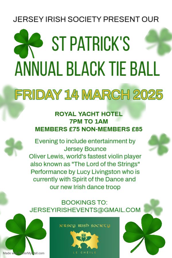 Jersey Irish Society St Patrick's Annual Black Tie Ball