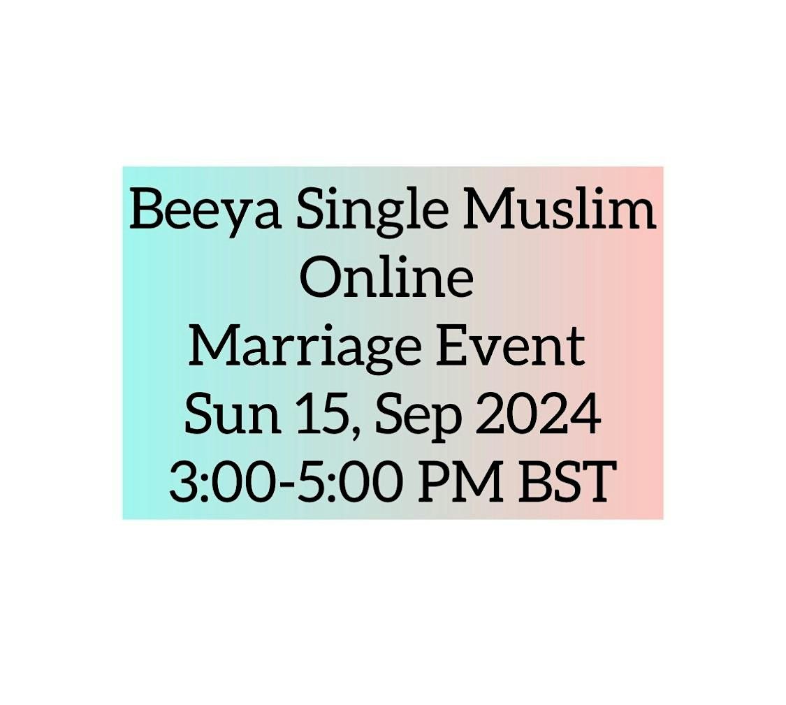 Muslim Online Marriage Event Aged 20-35