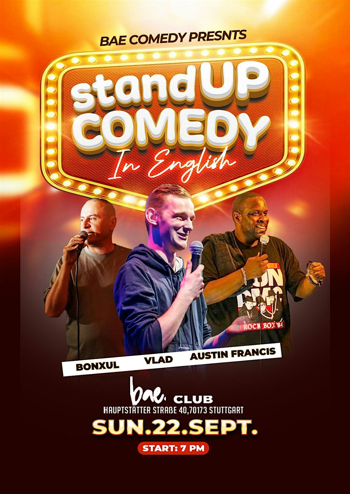 ENGLISH STAND UP COMEDY: VLAD, BONXUL & AUSTIN