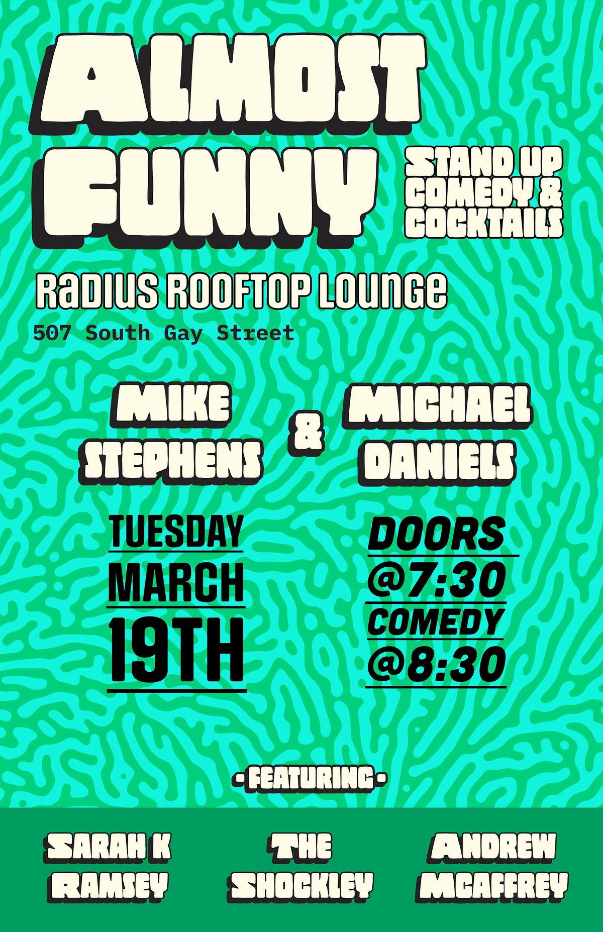 Almost Funny Comedy and Cocktails, Radius Rooftop Lounge, Knoxville, 19 ...