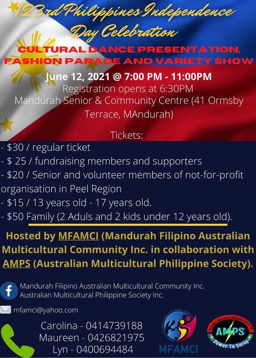 123rd Philippine Independence Day Celebration Mandurah Senior Community Centre 12 June 21