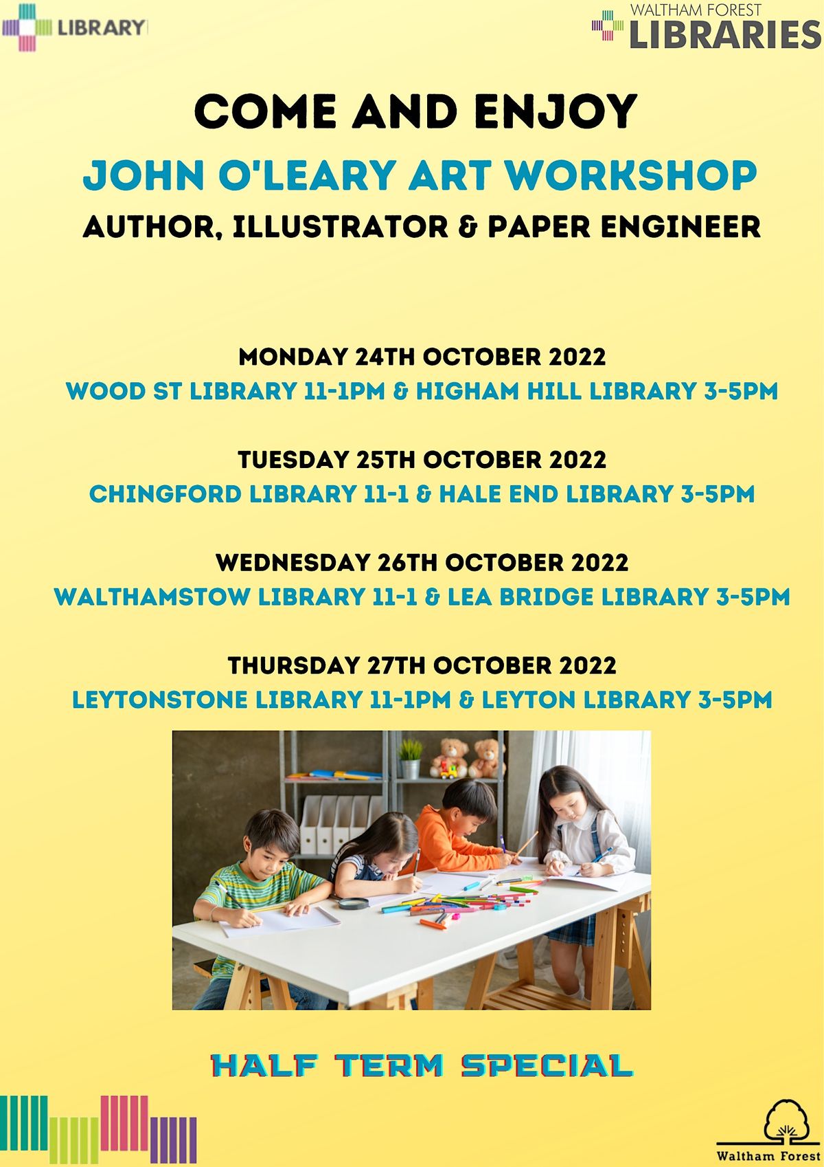 Half Term Art Workshop with John O'Leary @Lea Bridge Library