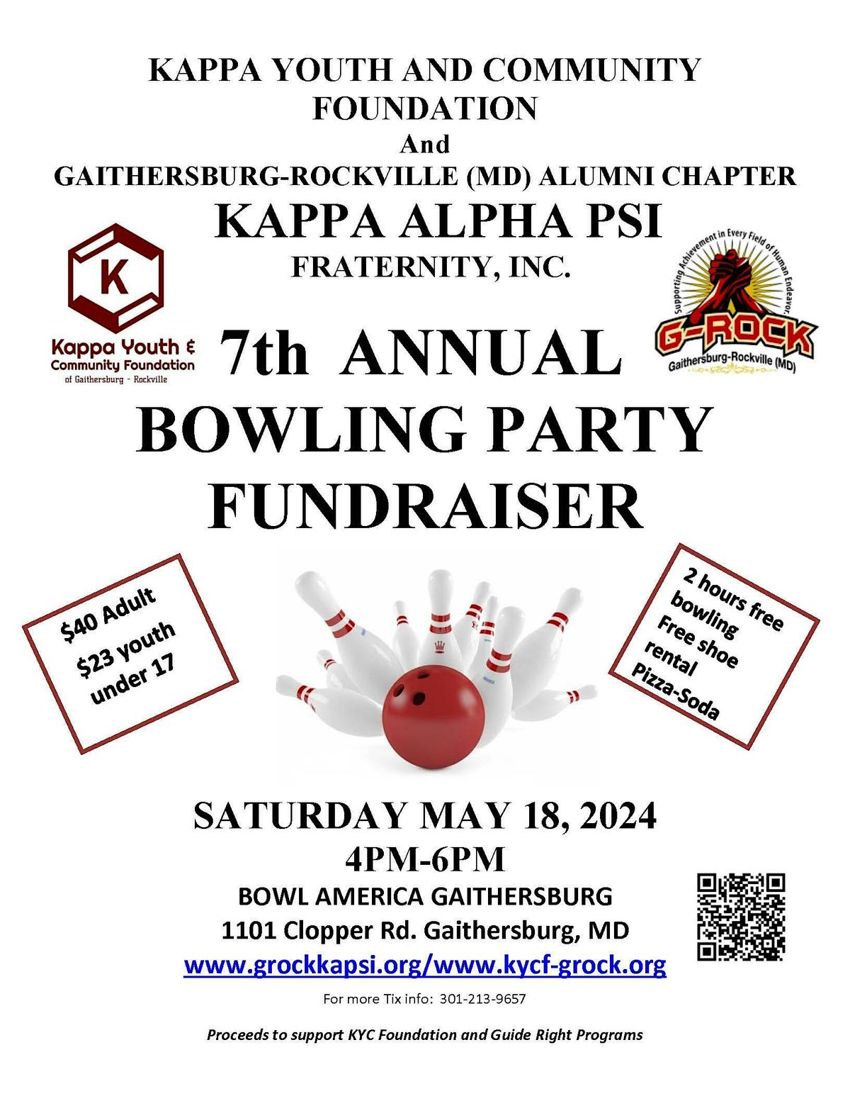 Bowling Party Fundraiser - G-Rock's KYC Foundation of Kappa Alpha Psi