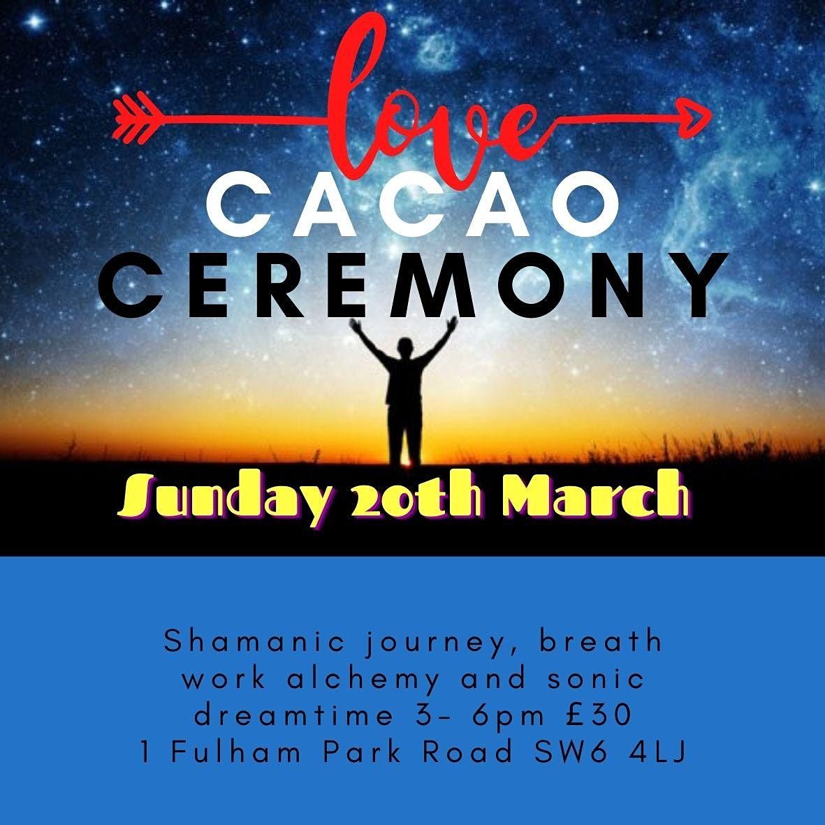 Cacao Ceremony, Shamanic Journey,  Breathwork and Gong Bath