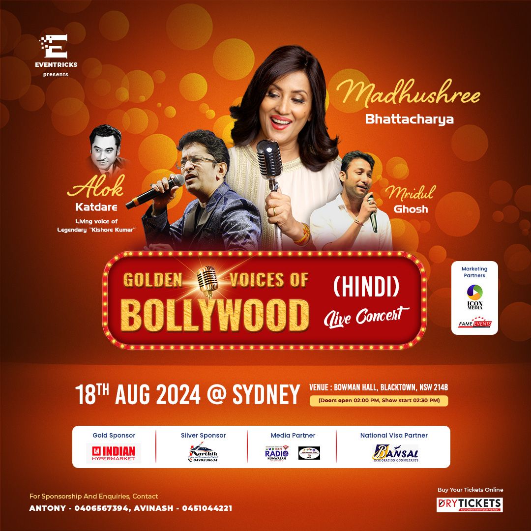 Golden voices of Bollywood - MADHUSHREE (SUJATA BHATTACHARYA), Alok Katdare Live In Sydney