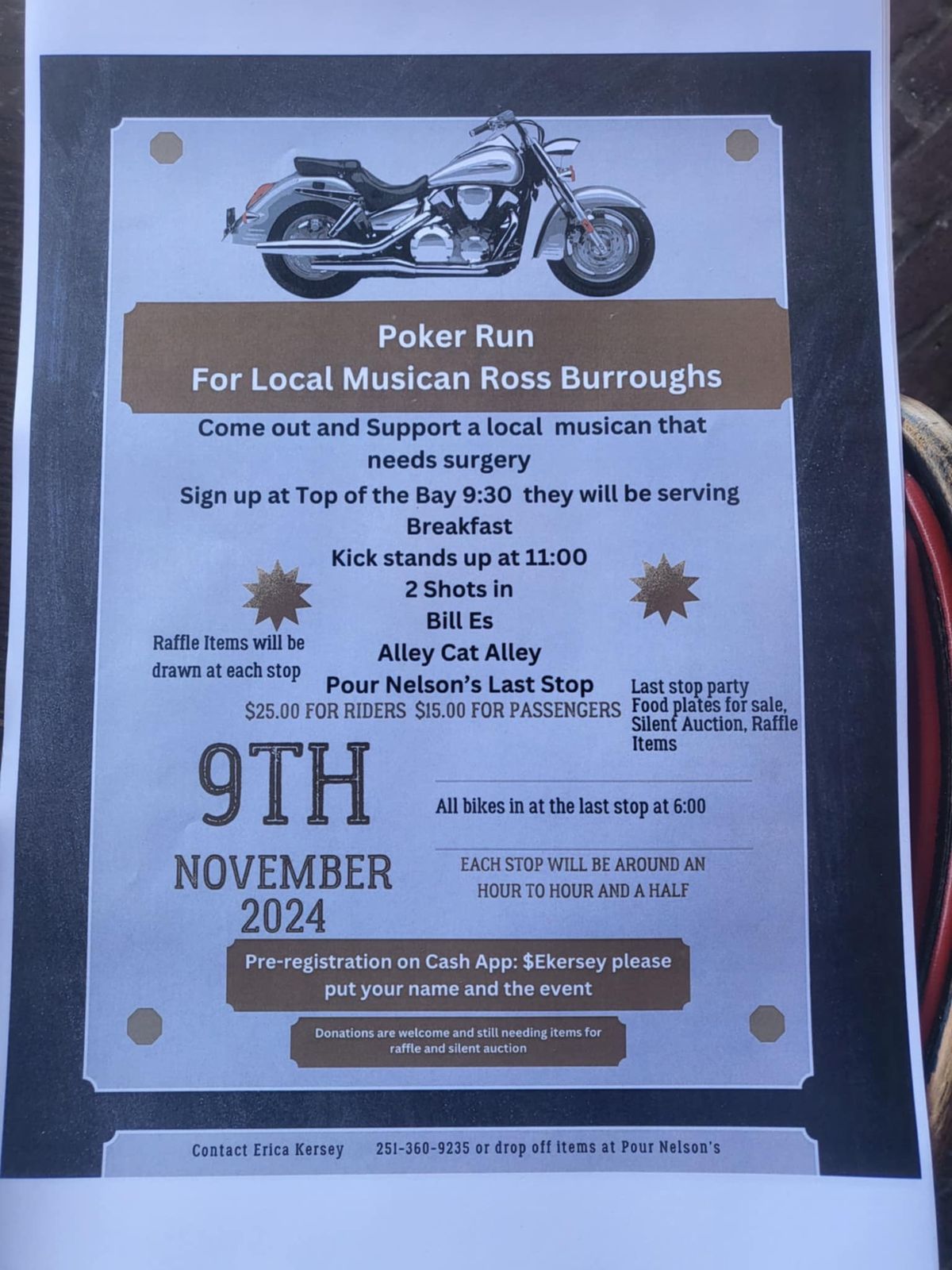 Poker Run to benefit local musician Ross Burroughs