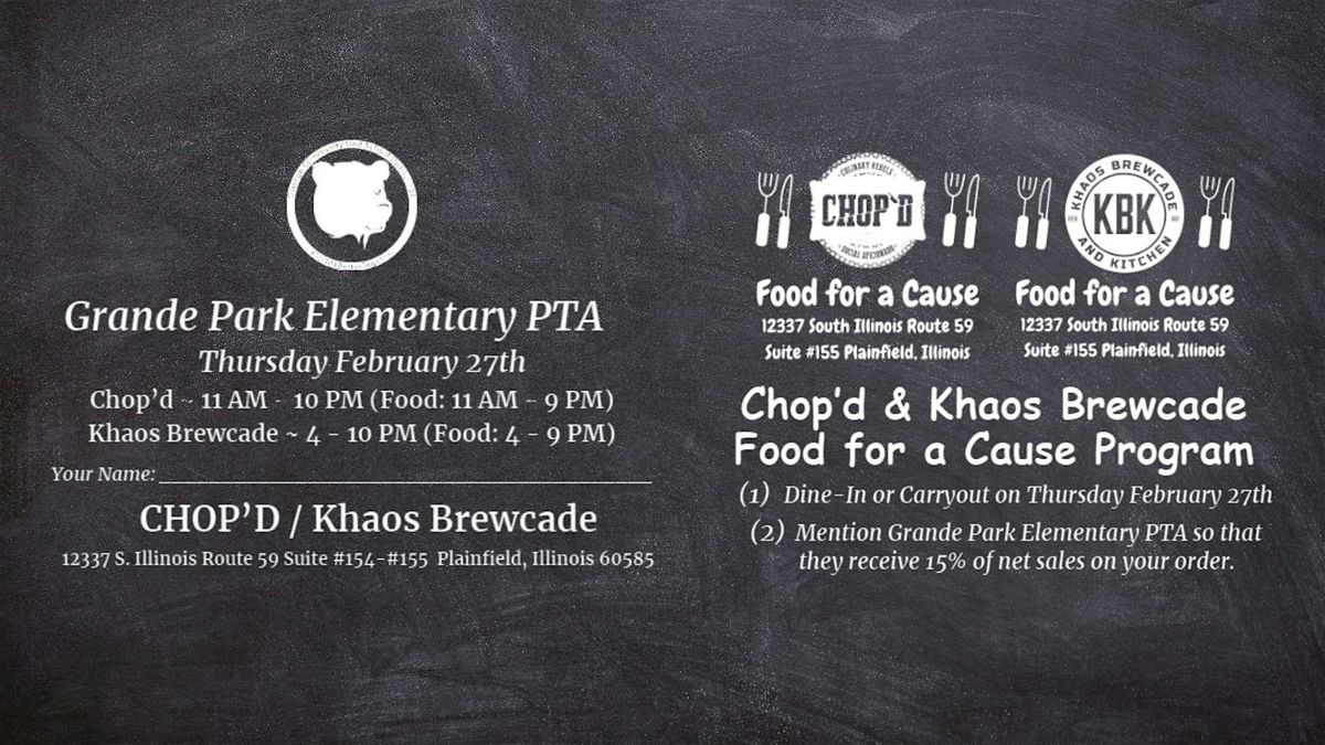 Food for a Cause - Grande Park Elementary PTA - Thursday February 27th