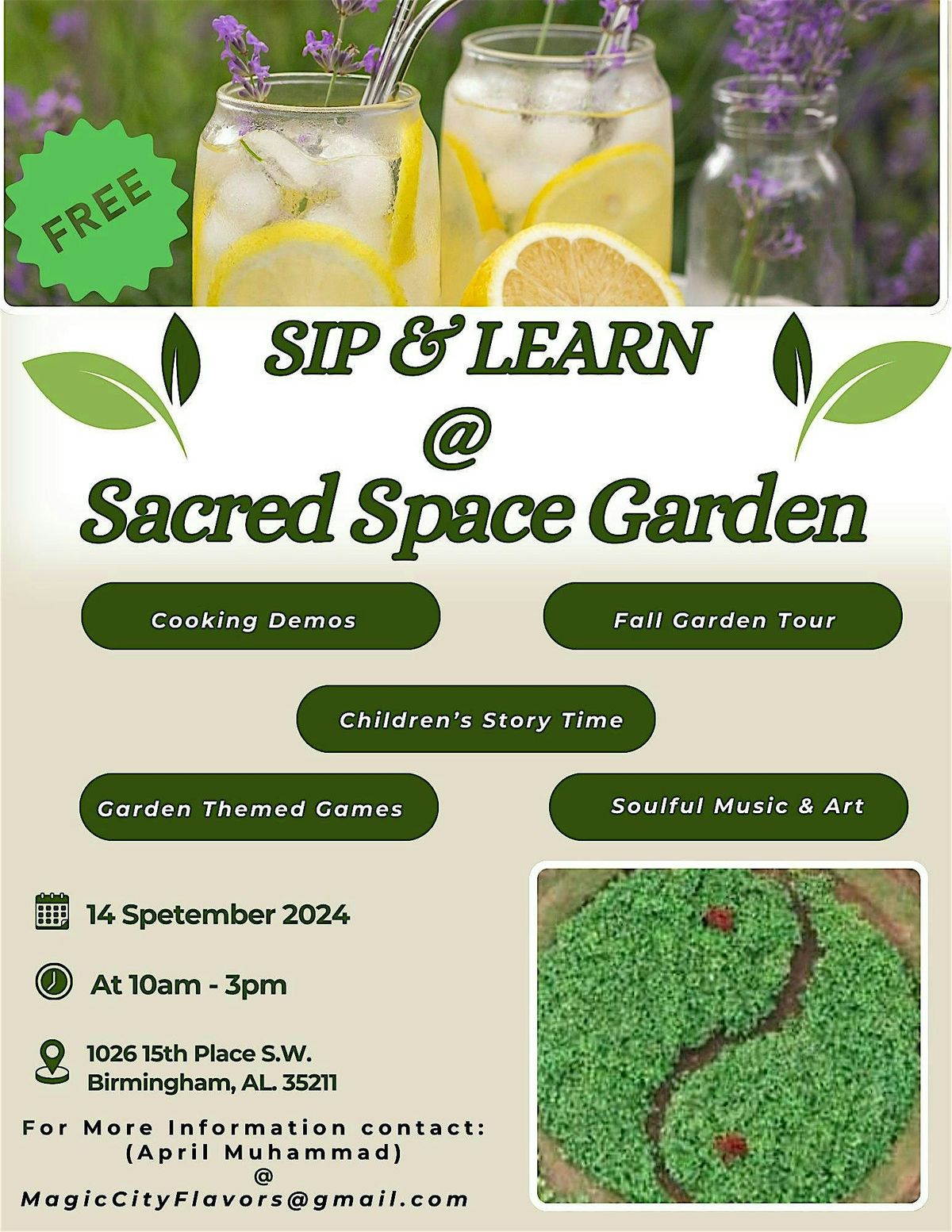 Sip and Learn at Sacred Space Garden