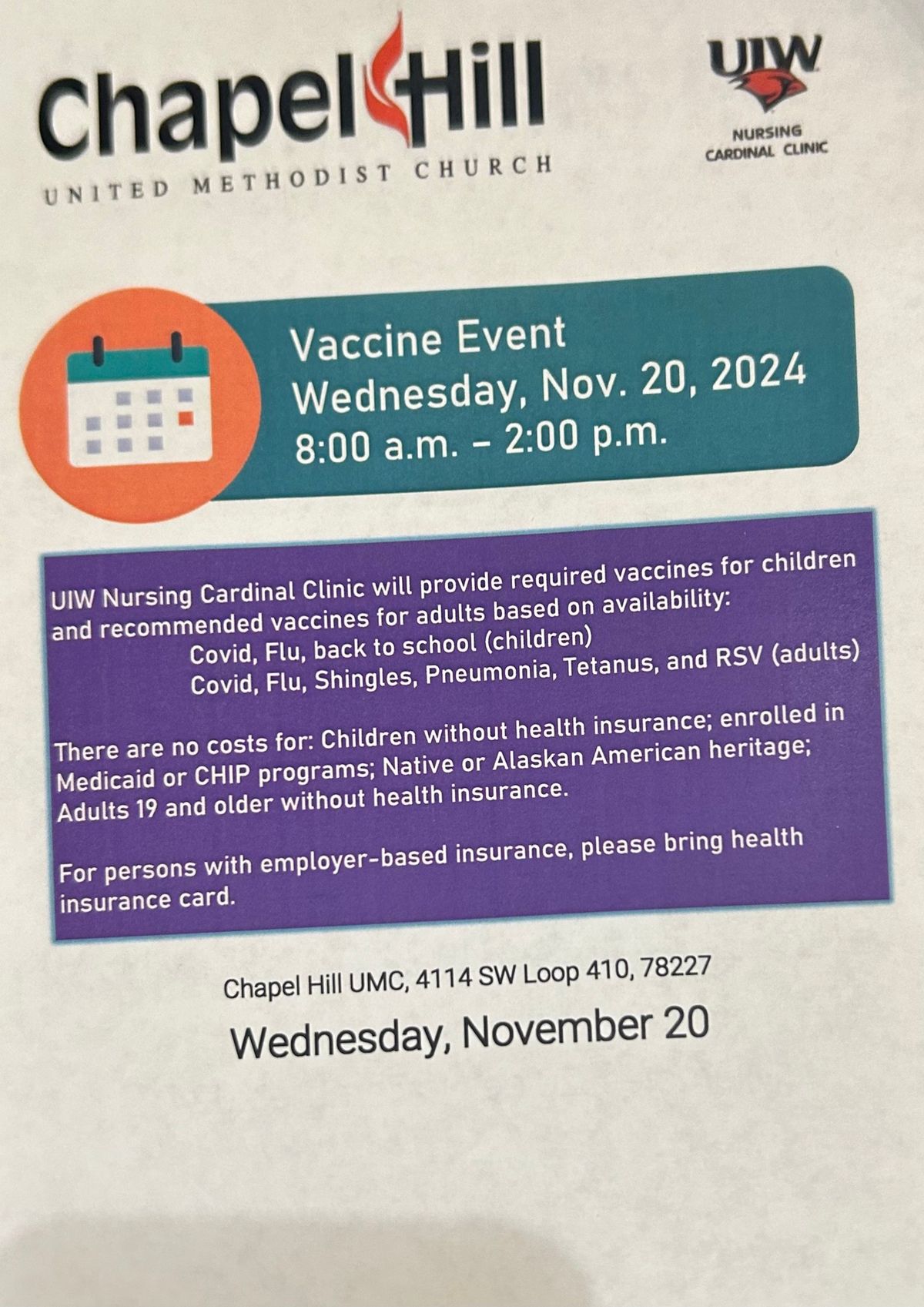 UIW Immunization Clinic