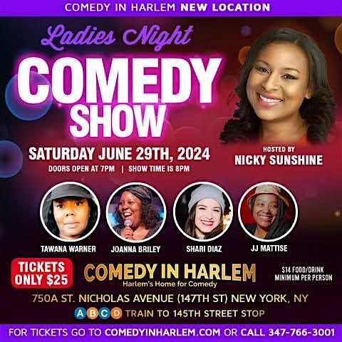 Ladies Night Comedy Show hosted by Nicky Sunshine