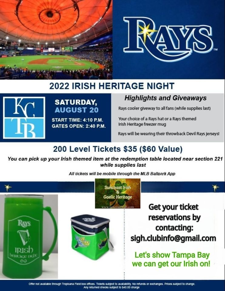 Irish Heritage Night with the Rays, Tropicana Field, St. Petersburg