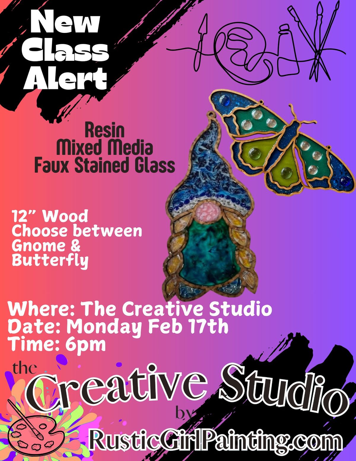 Faux stained glass resin workshop, Spring edition