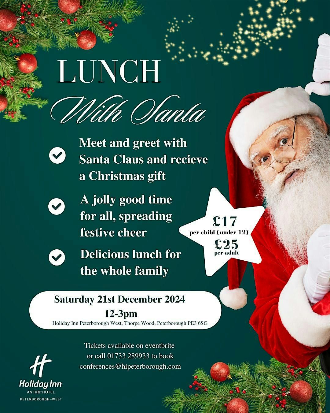 Lunch with Santa at Holiday Inn Peterborough West