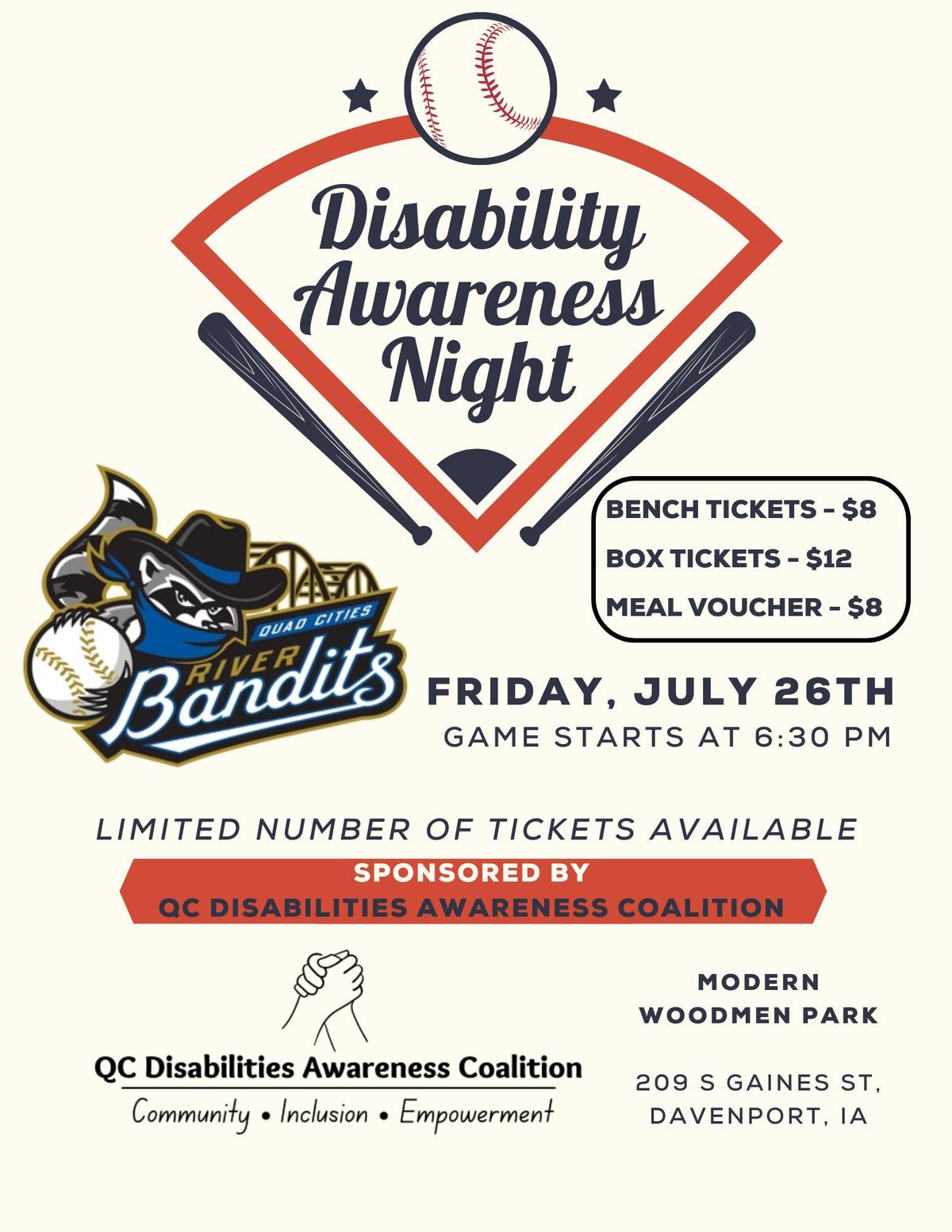 Disability Awareness Night with the River Bandits