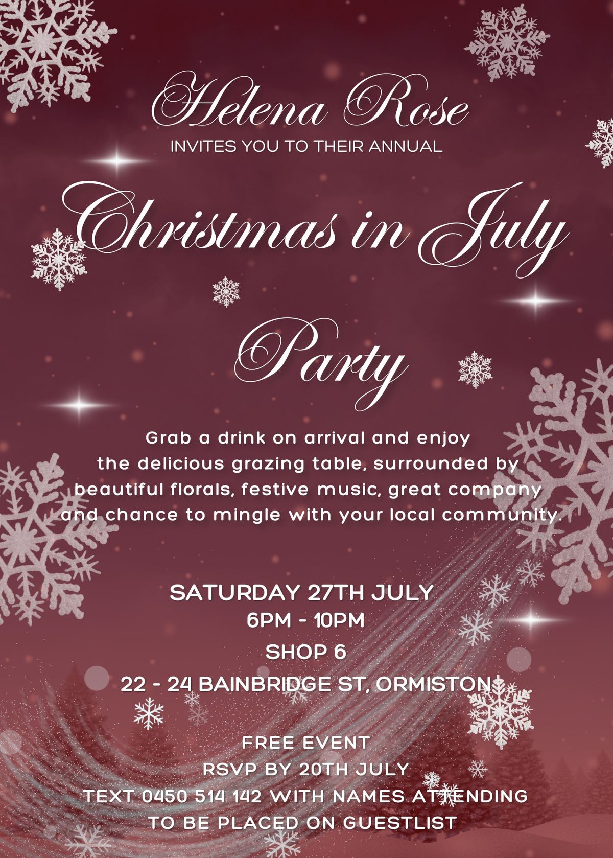 FREE Christmas in July PARTY - COMMUNITY SOCIAL EVENT - ORMISTON QLD