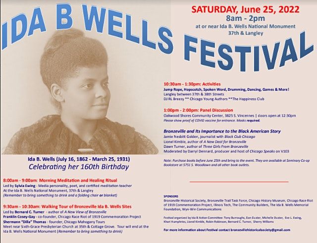 Ida B. Wells Festival - Sat. June 25, 2022  at 8 AM - 2 PM