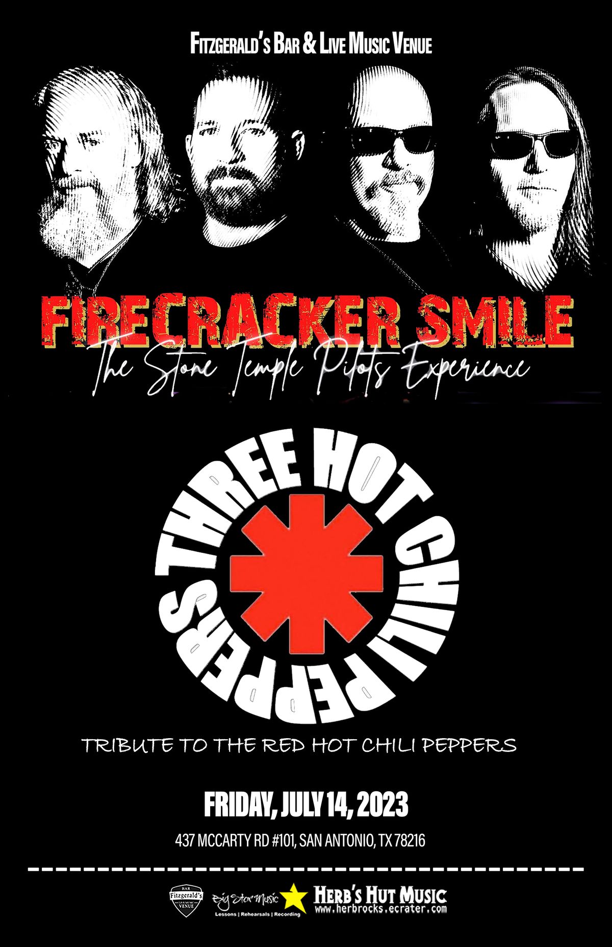 FIRECRACKER SMILE STP Tribute & Three Hot Chili Peppers RHCP Tribute