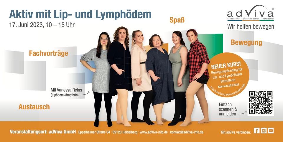 Aktiv sein mit Lip- und Lymph\u00f6dem
