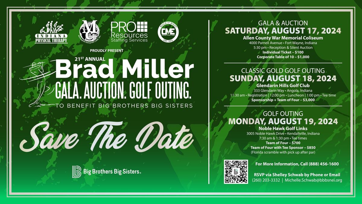 21st Annual Brad Miller Gala, Auction, & Golf Outing