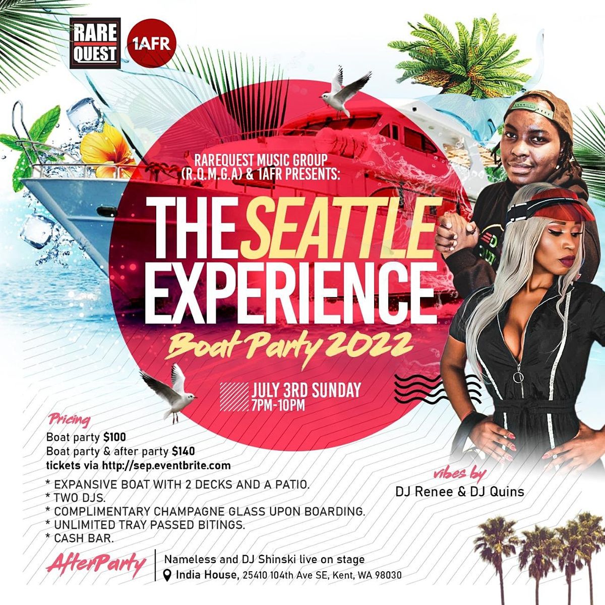 The Seattle Experience | Boat Party 2022 | Summer Sunset Edition