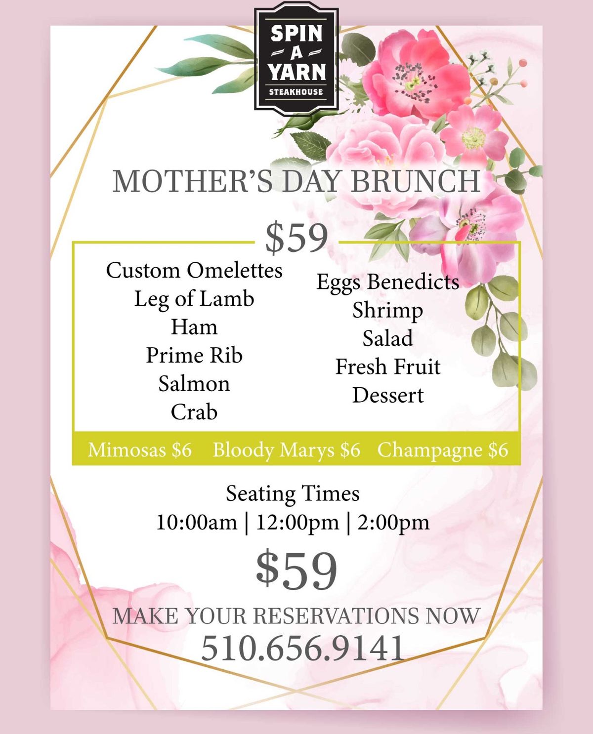 MOTHER\u2019S DAY BRUNCH- All You Can Eat Plus LIVE MUSIC by Mike Mendoza ???