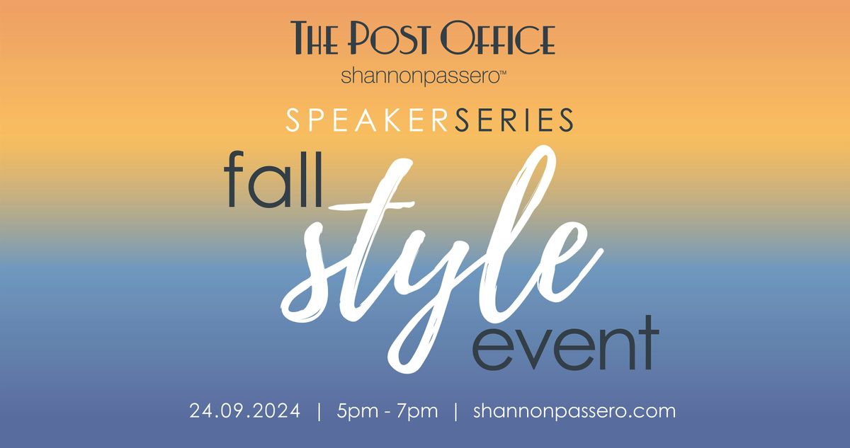 Fall Style Speaker Series